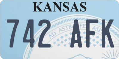 KS license plate 742AFK
