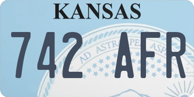 KS license plate 742AFR