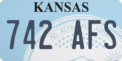 KS license plate 742AFS