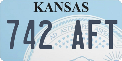 KS license plate 742AFT