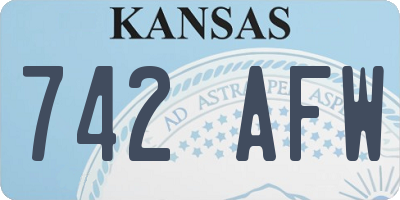 KS license plate 742AFW
