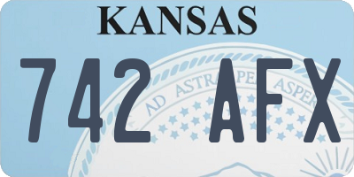 KS license plate 742AFX