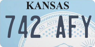 KS license plate 742AFY