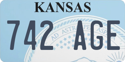 KS license plate 742AGE