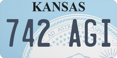 KS license plate 742AGI