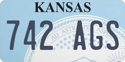KS license plate 742AGS