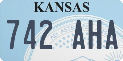 KS license plate 742AHA