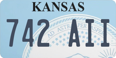 KS license plate 742AII