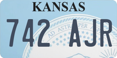 KS license plate 742AJR