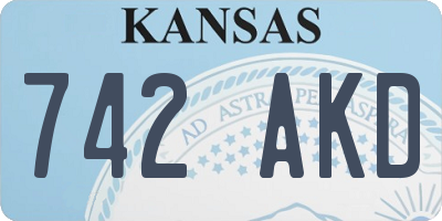KS license plate 742AKD