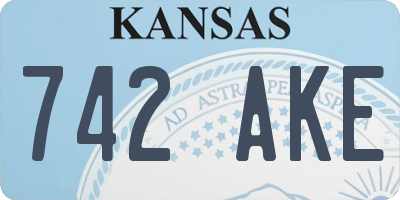 KS license plate 742AKE