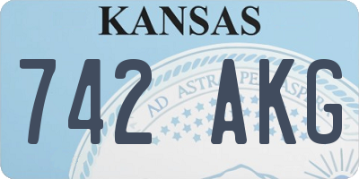 KS license plate 742AKG