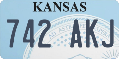 KS license plate 742AKJ