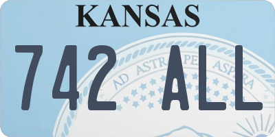 KS license plate 742ALL