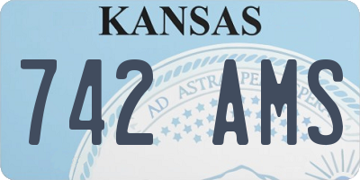 KS license plate 742AMS