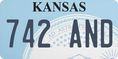 KS license plate 742AND