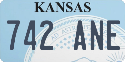KS license plate 742ANE