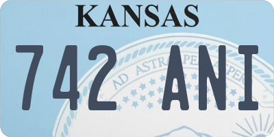 KS license plate 742ANI