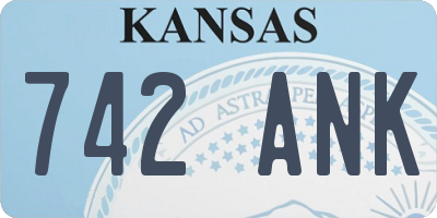 KS license plate 742ANK