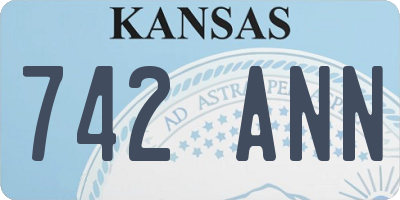 KS license plate 742ANN