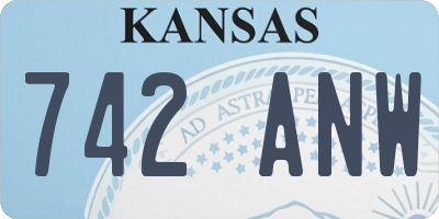 KS license plate 742ANW