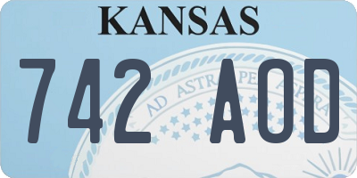 KS license plate 742AOD