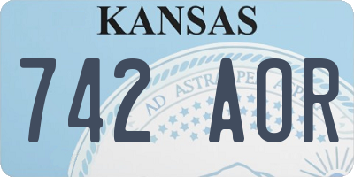 KS license plate 742AOR