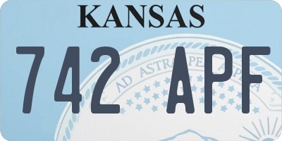 KS license plate 742APF