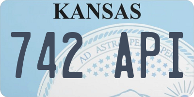 KS license plate 742API