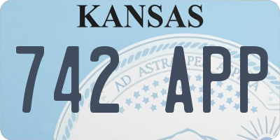 KS license plate 742APP