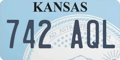 KS license plate 742AQL