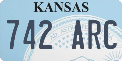 KS license plate 742ARC
