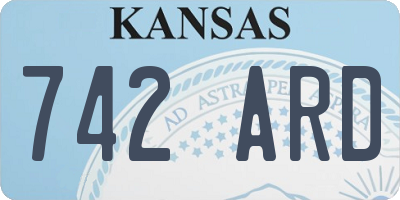 KS license plate 742ARD