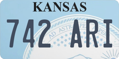 KS license plate 742ARI