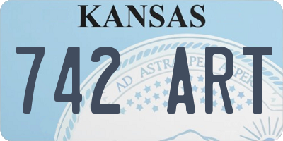 KS license plate 742ART