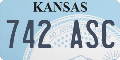 KS license plate 742ASC