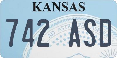 KS license plate 742ASD