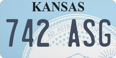 KS license plate 742ASG