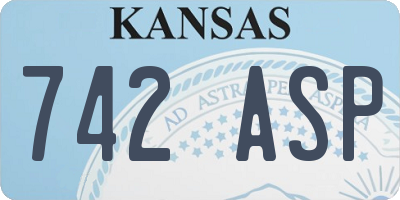 KS license plate 742ASP