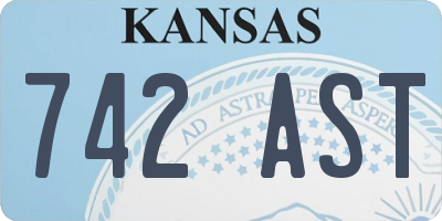 KS license plate 742AST