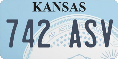 KS license plate 742ASV