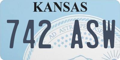 KS license plate 742ASW