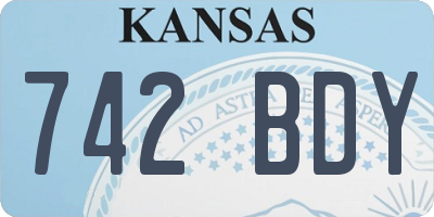 KS license plate 742BDY