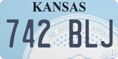 KS license plate 742BLJ