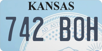 KS license plate 742BOH