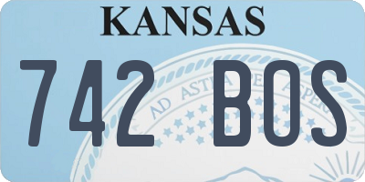 KS license plate 742BOS
