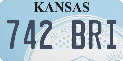 KS license plate 742BRI