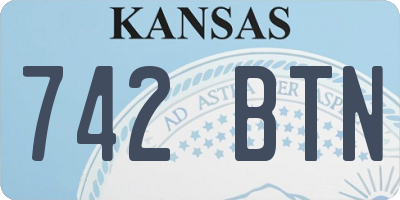 KS license plate 742BTN