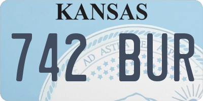 KS license plate 742BUR