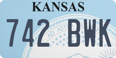 KS license plate 742BWK